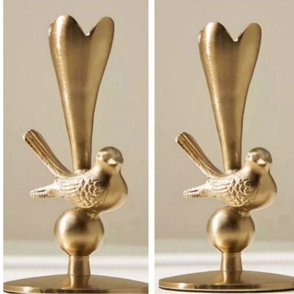 New NIB set of 2 Anthropologie Marizia Sparrow Candle Holder